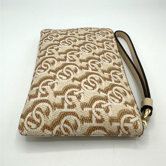 NWOT Coach Corner Zip Wristlet with Monogram Print - Gold/Chalk - Picture 3 of 11